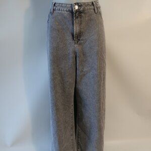 NWT Womens ELOQUII "The Yvette" Gray Wash Wide Leg Jeans Plus Size 18